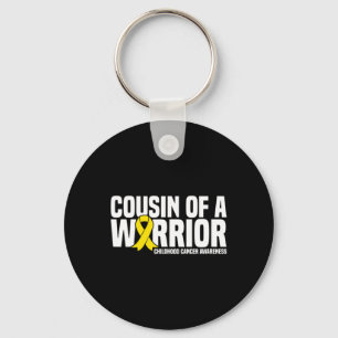 Cousin Of A Warrior Childhood Cancer Awareness 1 Key Ring