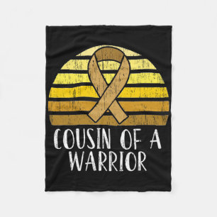 Cousin Of A Warrior Childhood Cancer Awareness 2 Fleece Blanket