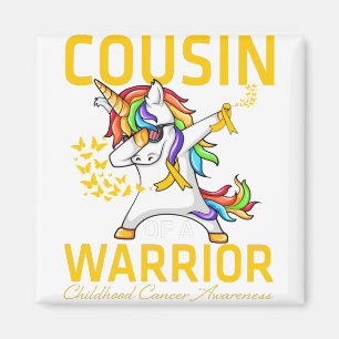 Cousin Of A Warrior Childhood Cancer Awareness Magnet