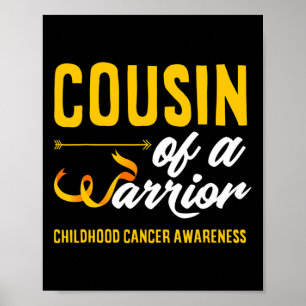 Cousin Of A Warrior Childhood Cancer Awareness Poster