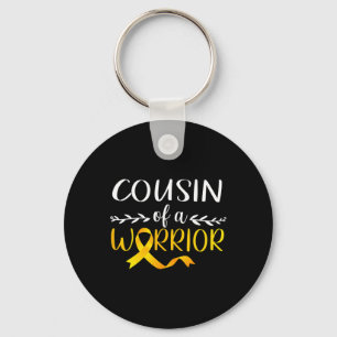 Cousin Of A Warrior Childhood Cancer Awareness Sup Key Ring