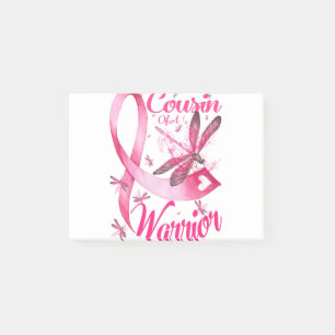 Cousin Of A Warrior Dragonfly Breast Cancer Post-it Notes