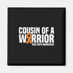 Cousin Of A Warrior Orange Ribbon Rsdcrps Awarenes Magnet