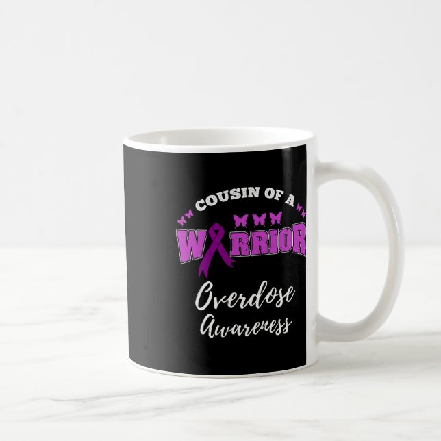 Cousin Of A Warrior Overdose Awareness  Coffee Mug (Right)