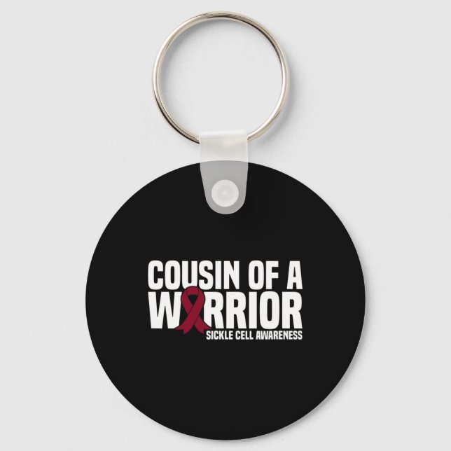 Cousin Of A Warrior Sickle Cell Awareness  Key Ring (Front)