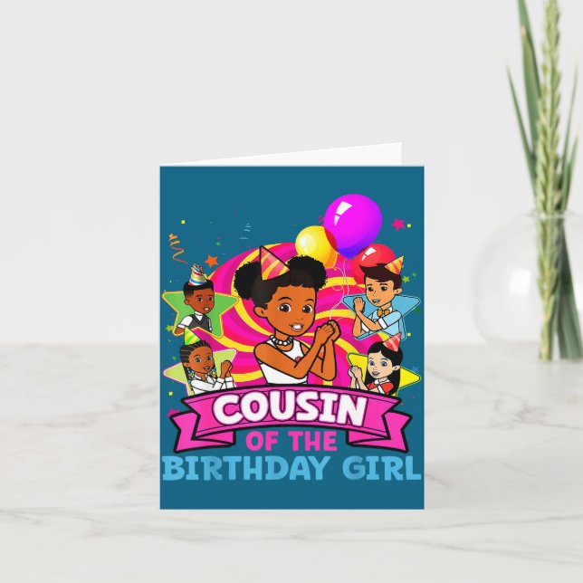Cousin Of Birthday Girl Gracie Nk Doll Family Deco Card (Front)