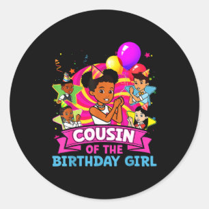 Cousin Of Birthday Girl Gracie Nk Doll Family Deco Classic Round Sticker