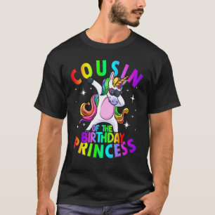 Cousin of Birthday Princess  Dabbing Unicorn Party T-Shirt
