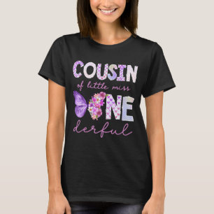 Cousin of Little Miss Onederful Butterfly 1st T-Shirt