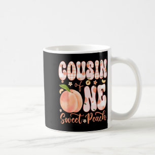 Cousin of One Sweet Peach 1st Birthday Girl Party Coffee Mug