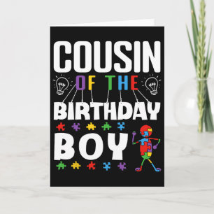 Cousin Of The Birthday Boy Autism Awareness Puzzle Card