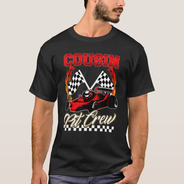 Cousin Of The Birthday Boy Car Racing Birthday Cre T-Shirt (Front)