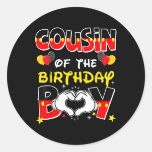 Cousin Of The Birthday Boy Family Party Decor Matc Classic Round Sticker