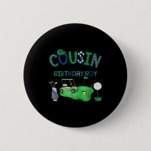 Cousin of the birthday boy golf hole in one party 6 cm round badge