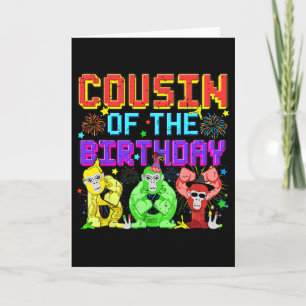 Cousin Of The Birthday Boy Gorilla Game Cute Famil Card