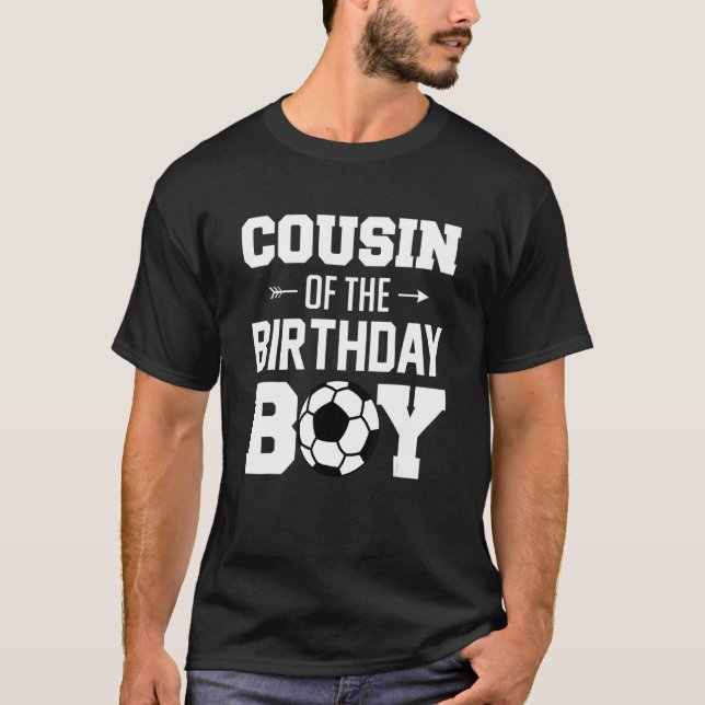 Cousin Of The Birthday Boy   Soccer Boy Family Mat T-Shirt (Front)