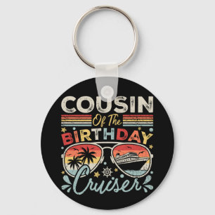 Cousin of the Birthday Cruiser Vacation Circle Key Ring