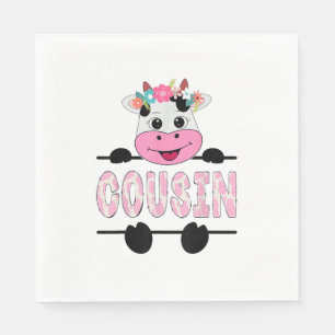 Cousin Of The Birthday Girl Cow Family Party _1 Napkin