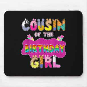 Cousin Of The Birthday Girl Family Pig Party Decor Mouse Pad