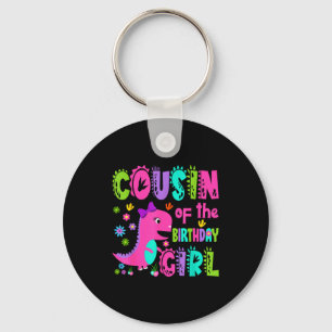 Cousin of the birthday girl saurus rex dinosaur key ring