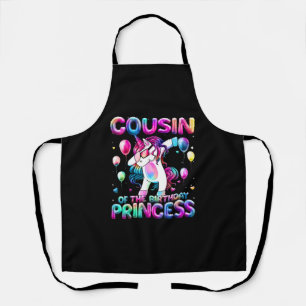Cousin of the Birthday Princess Girl Dabbing Unico Apron