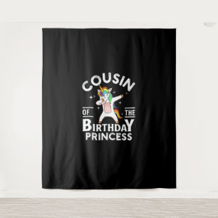 Cousin Of The Birthday Princess Unicorn Girl T-Shi Tapestry