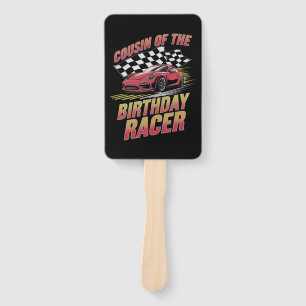 Cousin Of The Birthday Racer Racing Family Party Hand Fan