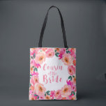 Cousin of the Bride Pink Watercolor Floral Wedding Tote Bag<br><div class="desc">Cousin of the Bride Pink Watercolor Floral Wedding Party Tote Bags</div>