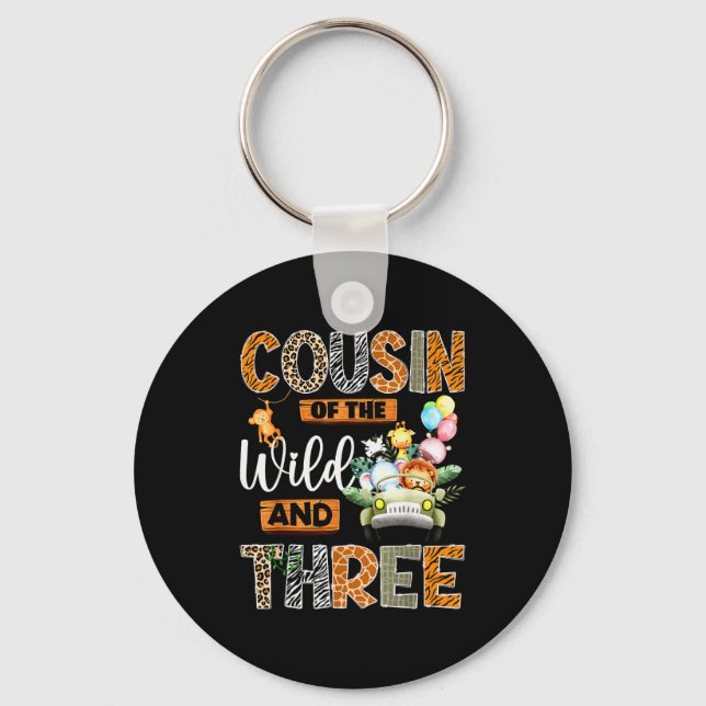 Cousin Of The Wild And Three 3rd Birthday Boy Safa Key Ring (Front)