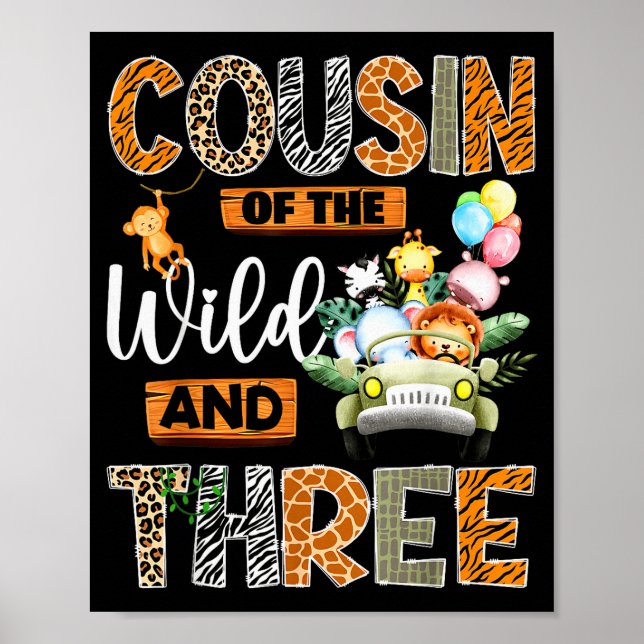 Cousin Of The Wild And Three 3rd Birthday Boy Safa Poster (Front)