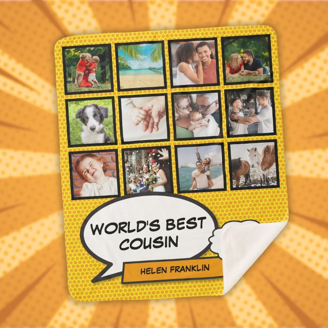 Cousin Photo Collage Modern Cool Fun Comic Sherpa Blanket (Cousin Photo Collage Modern Cool Fun Comic Sherpa Blanket)