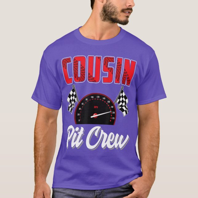 Cousin Pit Crew Race Birthday Party Racing Family T-Shirt (Front)