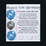 Cousin Poem 30th Birthday Notepad<br><div class="desc">A great gift for a cousin on their 30th birthday</div>