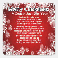 Cousin Poem  -  Christmas Design