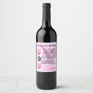 Cousin  Poem Wine Bottle Label  -  50th Birthday