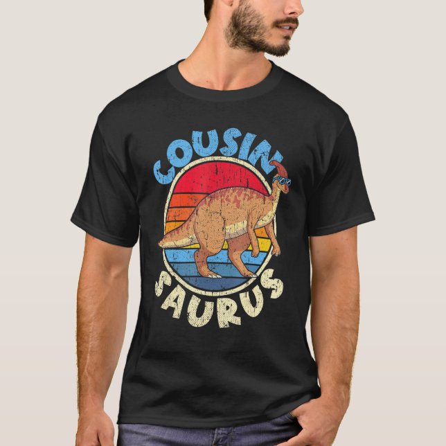 Cousin Saurus I Parasaurolophus I Family Matching T-Shirt (Front)