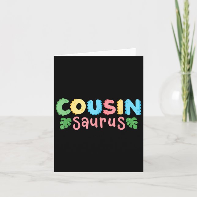 Cousin Saurus Kids Dinosaur Birthday Party Family  Card (Front)