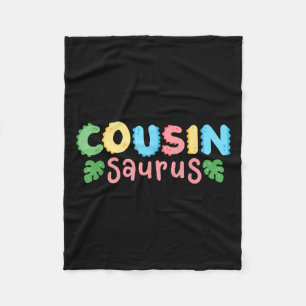 Cousin Saurus Kids Dinosaur Birthday Party Family  Fleece Blanket