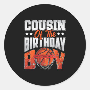 Cousin Sketll Birthday Boy Family Ller B-day Party Classic Round Sticker