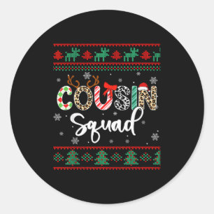 Cousin Squad Funny Christmas Family Matching Classic Round Sticker