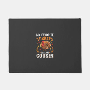 Cousin Thanksgiving Turkey Family Doormat