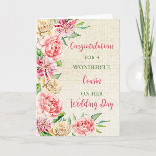 Cousin Wedding Day Congratulations Card