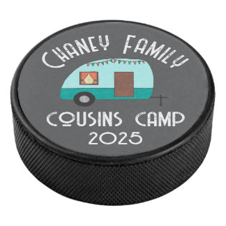 Cousins Camp Retro Camper Hockey Puck