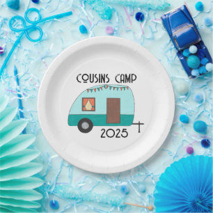 Cousins Camp Retro Camper Paper Plate
