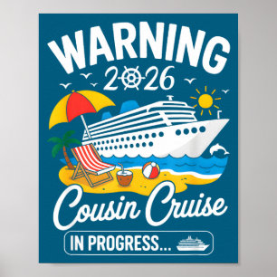 Cousins Cruise Trip Progress 2026 Illustration Poster