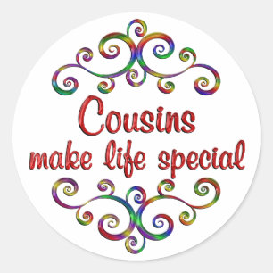 Cousins Make Life Special Classic Round Sticker