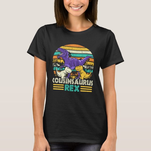 Cousinsaurus 2 Kids Dinosaur  Retro Vintage T-Shirt (Front)