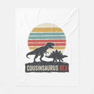 Cousinsaurus Rex Funny Dinosaur Vintage Shirt Desi Fleece Blanket
