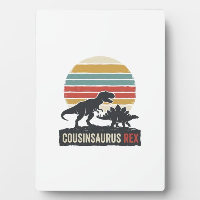 Cousinsaurus Rex Funny Dinosaur Vintage Shirt Desi Plaque (Front)