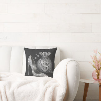 Coussin chic – Escarpin argenté scintillant  Cushion